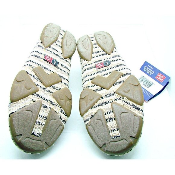 Womens Tony Lama Boots Canvas 3R Casual Slip On Shoes Tan Black Stripes 11B NWT - Picture 10 of 12